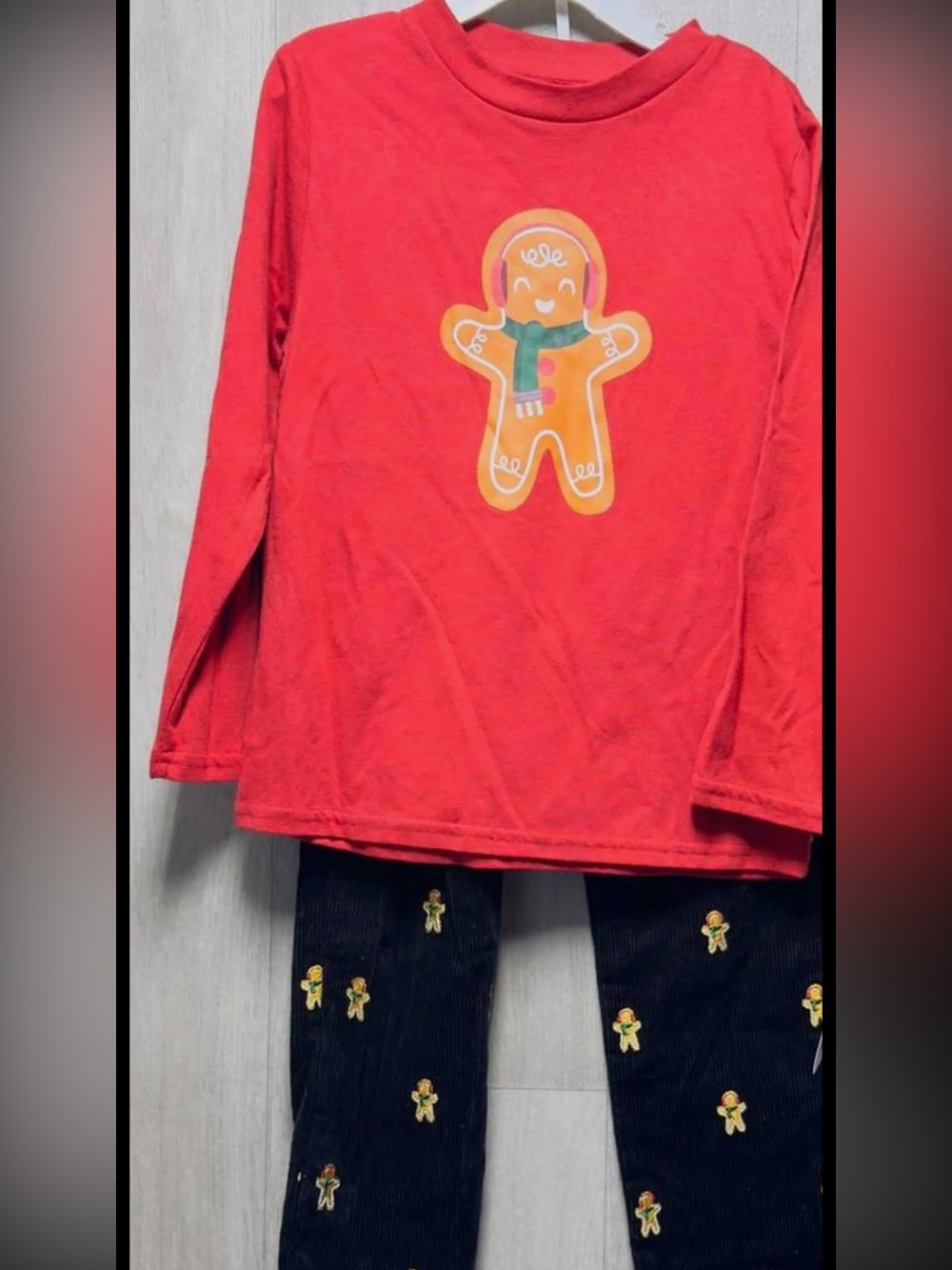 Blueberi Boulevard Red & Black Gingerbread 2 pcs pant set embroidered design 6